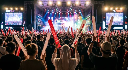 balon tepuk lampung di konser musik