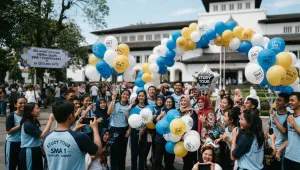 Balon Sablon Bengkulu digunakan pada acara study tour.