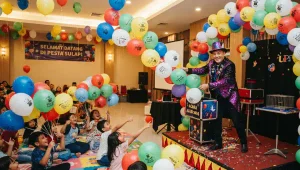 Balon Sablon Bengkulu memeriahkan event penampilan sulap.