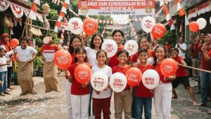 Balon Sablon Padang sebagai memeriahkan acara lomba agustusan.