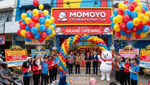 Balon Sablon Pekanbaru untuk grand opening toko.