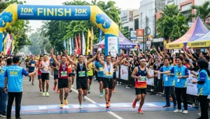 balon gate jambi digunakan promotor sebagai garis finish event lari