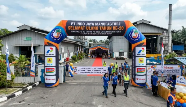 balon gate pekanbaru digunakan gerbang masuk perusahaan saat berulang tahun