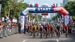 Balon Promosi Murah Banda Aceh sebagai area start event balap sepeda.