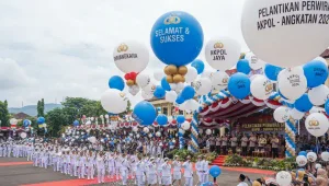 Balon Promosi Murah Bengkulu memeriahkan acara pelantikan akpol.