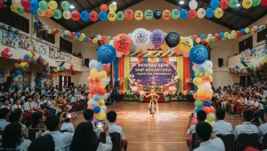 Balon Promosi Murah Medan untuk menghiasi tempat acara pentas seni.