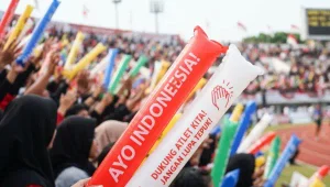 Balon Promosi Murah Medan sebagai media dukungan pada peserta lari atletik.