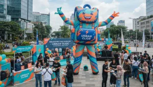 Balon Sky Dancer Balikpapan untuk branding produk.