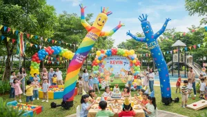 Balon Sky Dancer Murah Banda Aceh memeriahkan acara ulang tahun.