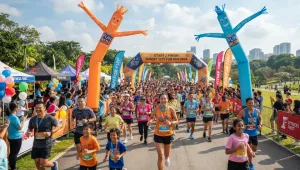 Balon Sky Dancer Murah Medan digunakan pada event fun run.