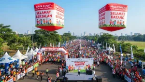 Balon Udara Murah Balikpapan untuk area start event jalan sehat.