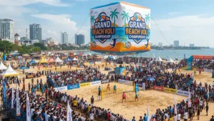 Balon Udara Murah Banda Aceh sebagai penanda acara event turnamen volly.