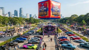 Balon Udara Murah Bengkulu menjadi penanda acara kontes mobil.