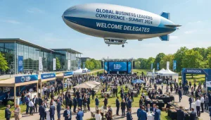 Balon Udara Jambi menjadi penanda acara pertemuan bisnis.