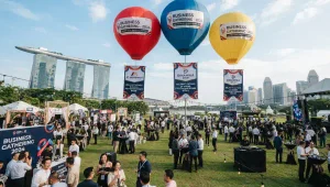 Balon Udara Murah Samarinda sebagai penanda acara pertemuan bisnis.