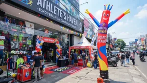balon sky dancer makassar digunakan pada toko olahraga