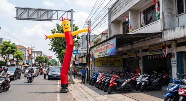 balon sky dancer surabaya di depan dealer motor bekas